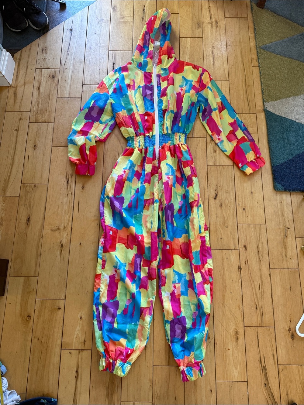 Women’s Multicolor Hooded One-Piece Jumpsuit - XL
